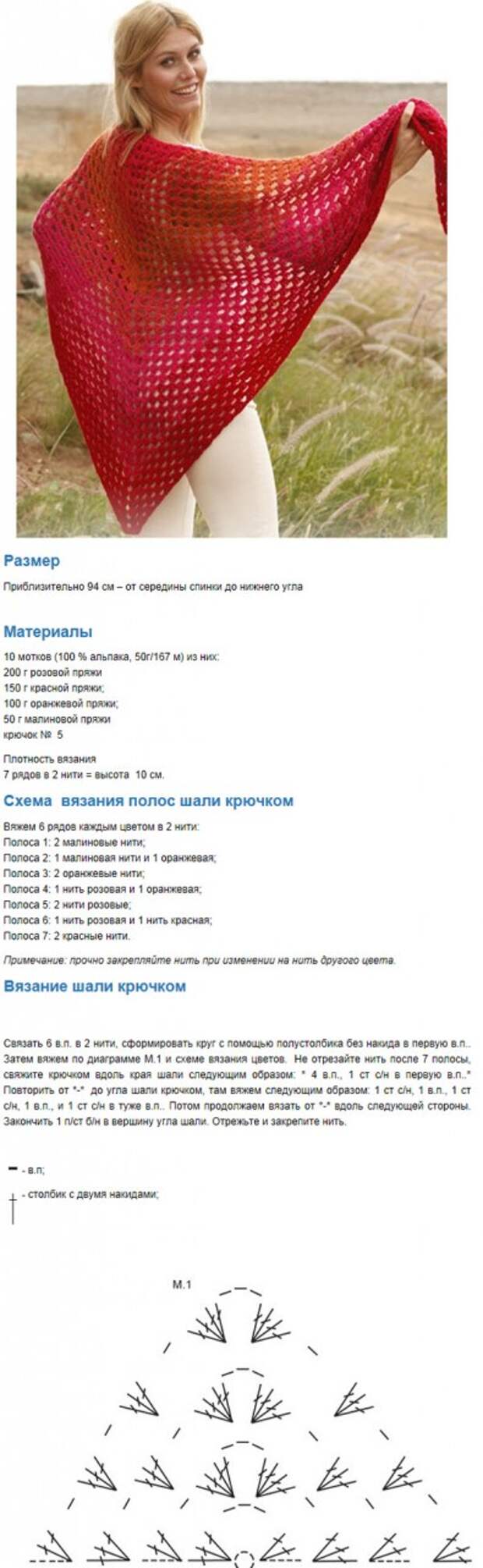 Схемы шали вязаний крючком