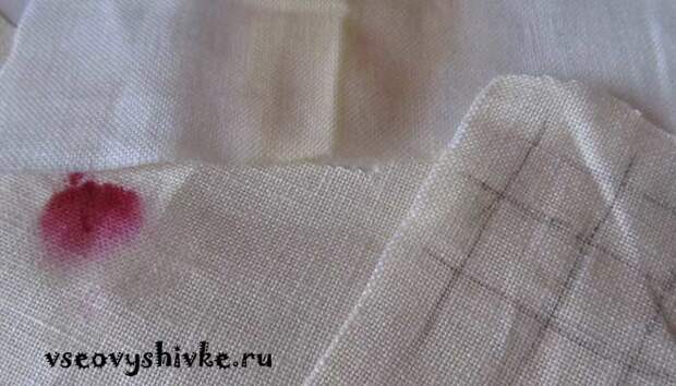 предотвратить пятна на вышивке