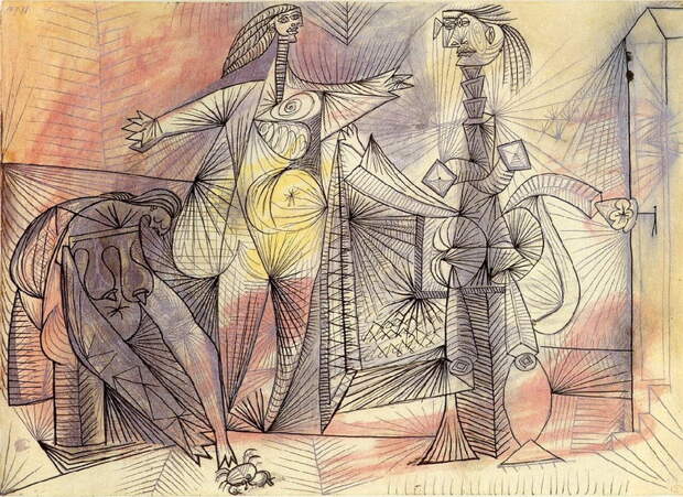 Пабло Пикассо. Купальщицы и краб. 1938 год