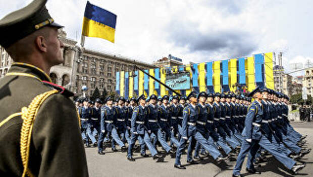 Украинские военнослужащие на параде в честь Дня независимости в Киеве. 24 августа 2017