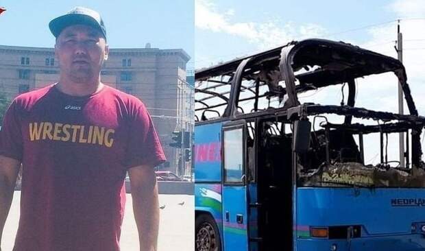 Казахстанец спас полсотни человек из горящего автобуса в России дорога, казахстан, пожар, спасение