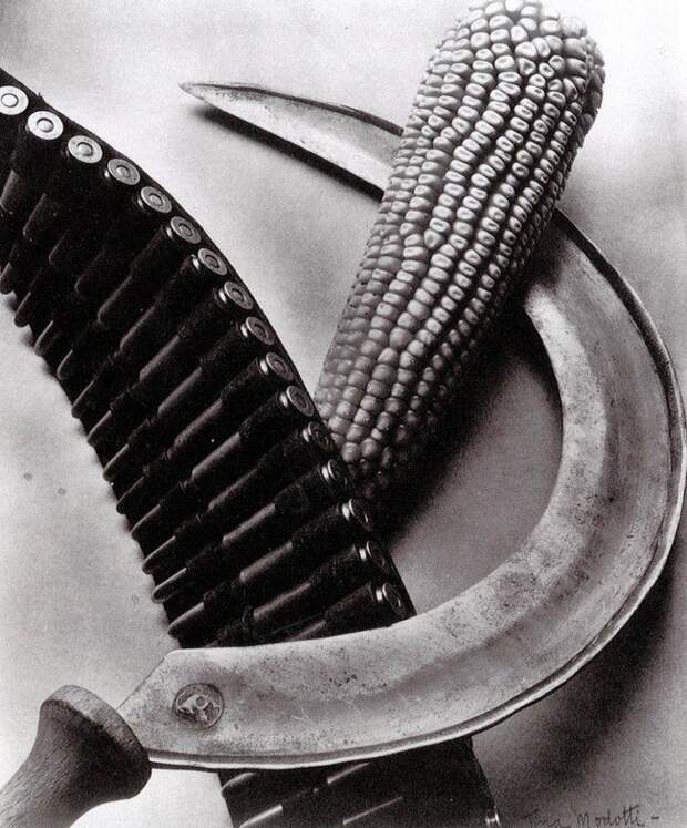 Революционные символы: серп, патронташ и большая кукурузина. Мексика, 1928 г. знаменитости, интересные фото, фото