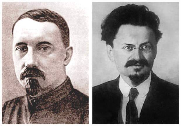 Николай Ильич Подвойский и Лев Давидович Троцкий.
