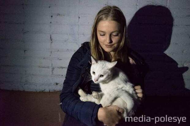 В Лунинце  (Беларусь)  спасли застрявшего на крыше кафе кота