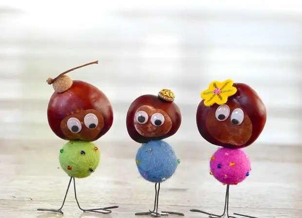 Осенние поделки из каштанов - творите с детьми