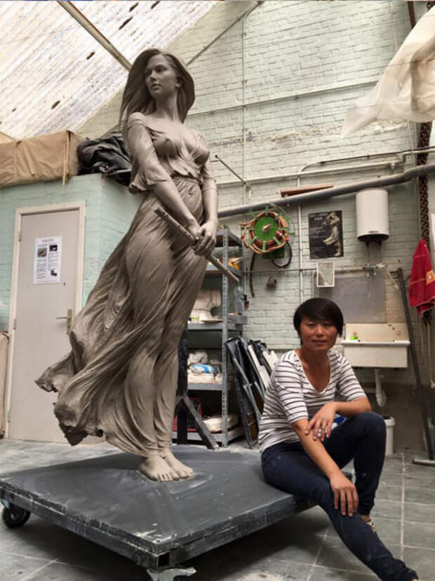 Невероятно реалистичная скульптура скульптура, красивая девушка, мастерство, длиннопост, luo li rong