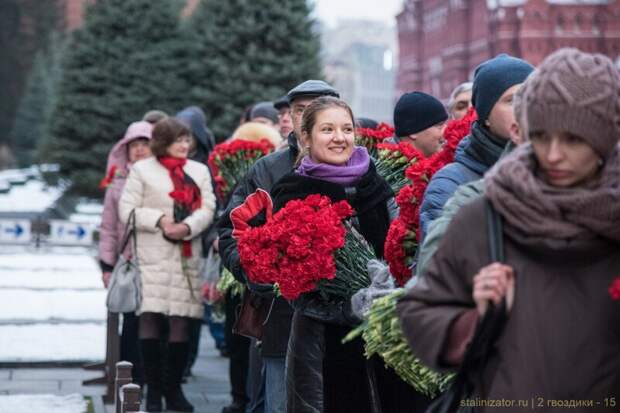 13 500 алых цветов возложено к могиле Сталина в Москве день памяти, история, сталин
