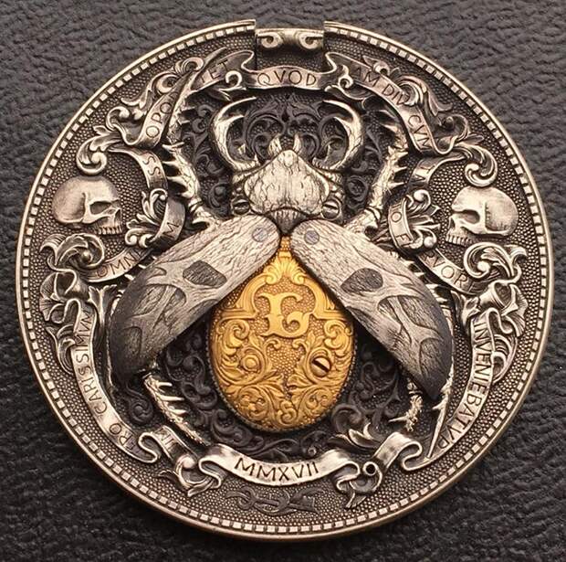 Gold Bug Coin Hobo Nickel by Roman Booten