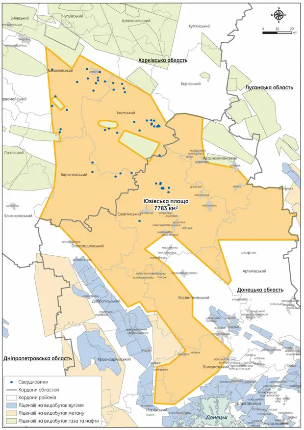 Сланцевый газ на донбассе карта