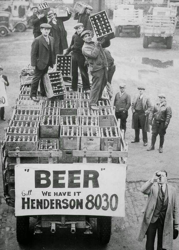 Торговцы готовятся к отмене сухого закона в Огайо, США, 1933 год  история, ретро, фото