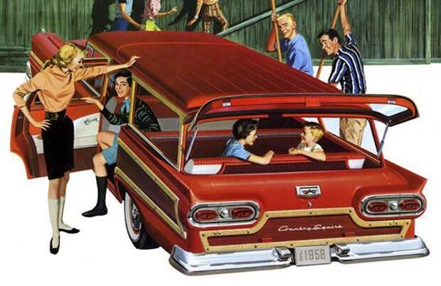 17. 60-е годы, автомобили, легковой автомобиль, старые машины, старые фото, сша, универсал, фургон