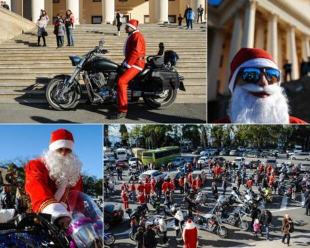 Увеличить Сочинский мотопарад Дедов Морозов - Фото 2