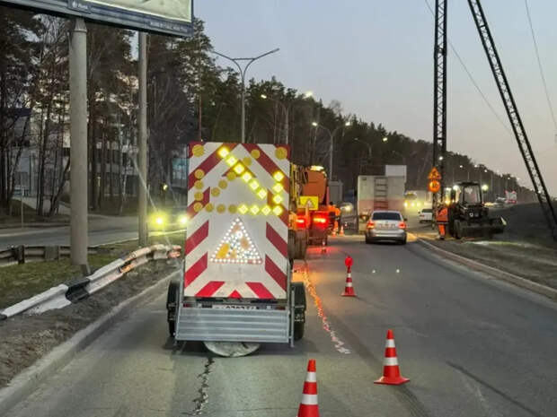 Бердское шоссе начали ремонтировать