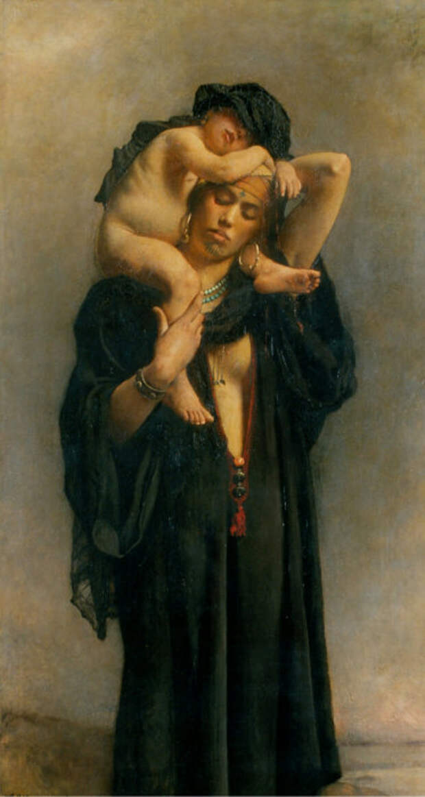 Леон Бонна (Leon Bonnat) (1833–1922) Египетская крестьянка с ребенком (An Egyptian Peasant Woman and Her Child). Леон Бонна (Leon Bonnat) (1833–1922) Египетская крестьянка с ребенком (An Egyptian Peasant Woman and Her Child).