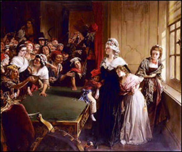 Мария-Антуанетта с детьми и мадам Элизабет, когда толпа ворвалась в Тюильри 20 июня 1792 года.