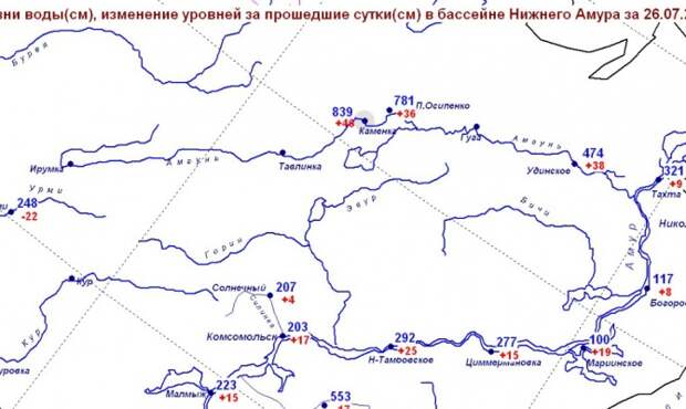 Уровень воды в Амуре у Комсомольска перевалил за два метра