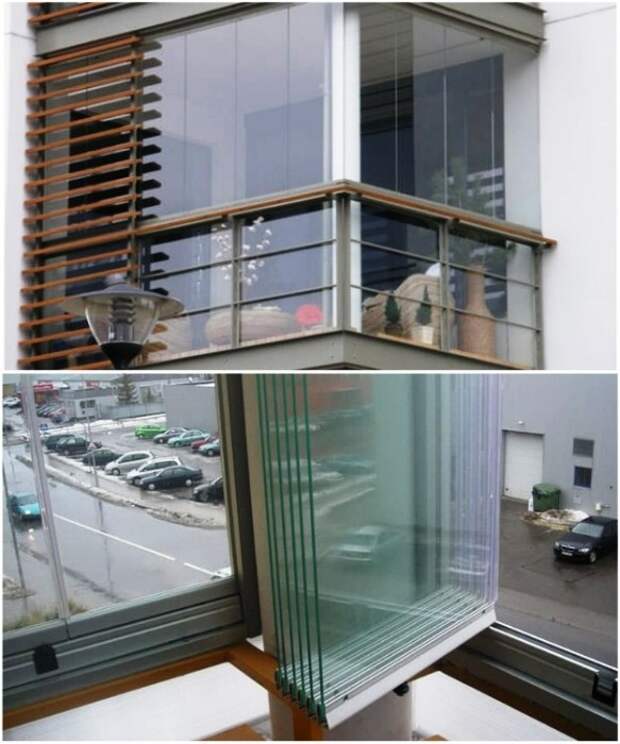 Пример безрамного остекления балконов. | Фото: remstroiblog.ru.