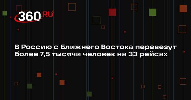 В Россию с Ближнего Востока перевезут более 7,5 тысячи человек на 33 рейсах
