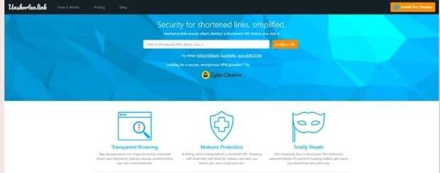 Chrome Security Extensions Unshorten.link