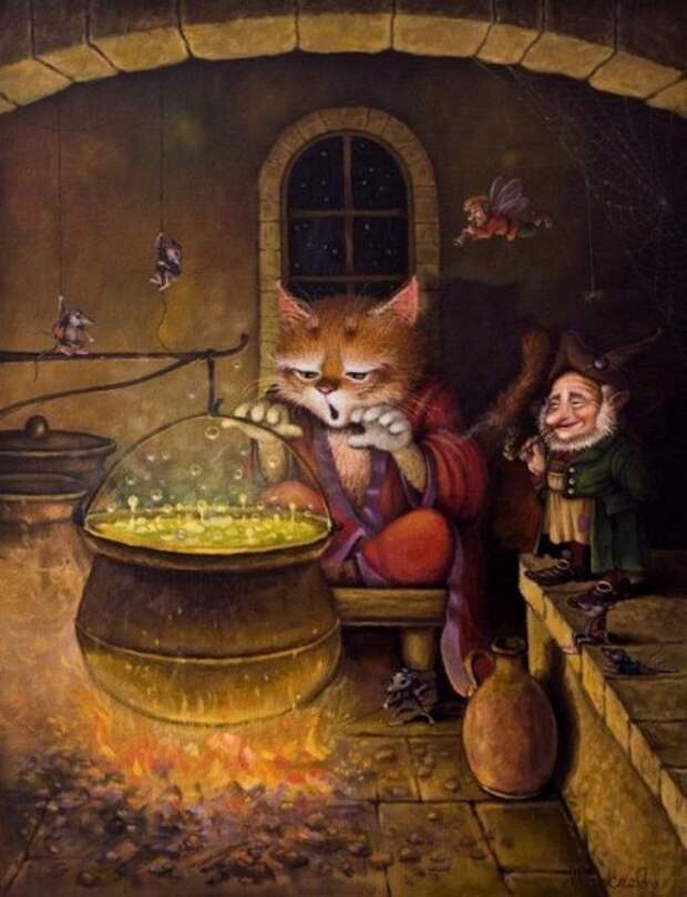 Сказочный мир котов от Александра Маскаева (50 работ)