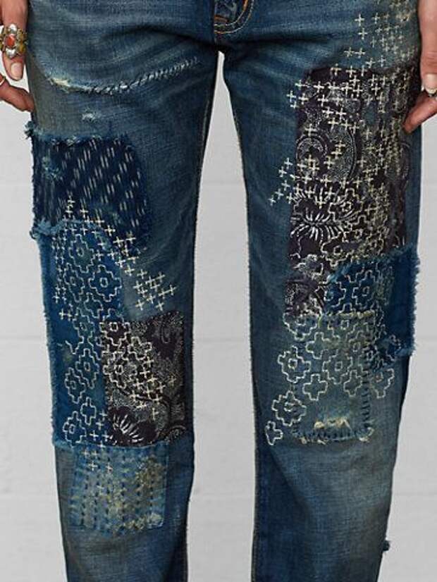 Бохо джинсы - переделка своими руками