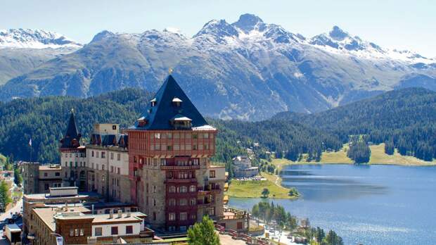 Badrutts Palace Hotel горы, отели, природа, путешествия