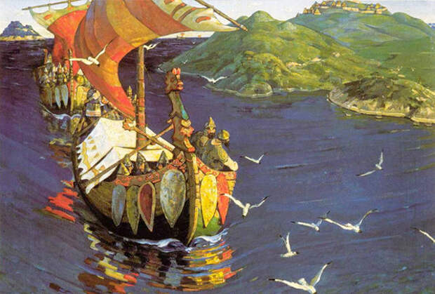 Картина Николая Рериха. «Заморские гости»