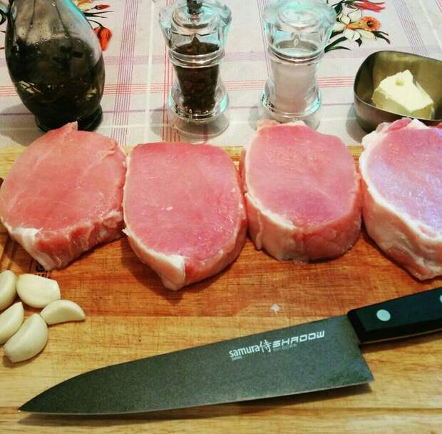 Свиные стейки с чесноком и гвоздикой Стейк, steak, свинина, Карбонад, рецепт, mrvalettcooking, мясо, длиннопост