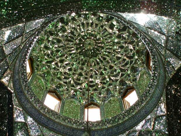emerald-tomb-ceiling-shah-cheragh-shiraz-iran-5