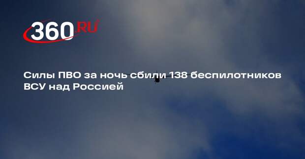 Силы ПВО за ночь сбили 138 беспилотников ВСУ над Россией