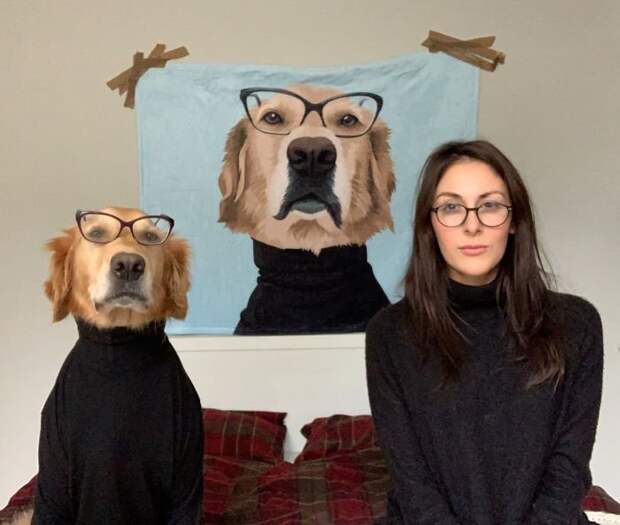 Фотограф делает забавные снимки себя и своей собаки