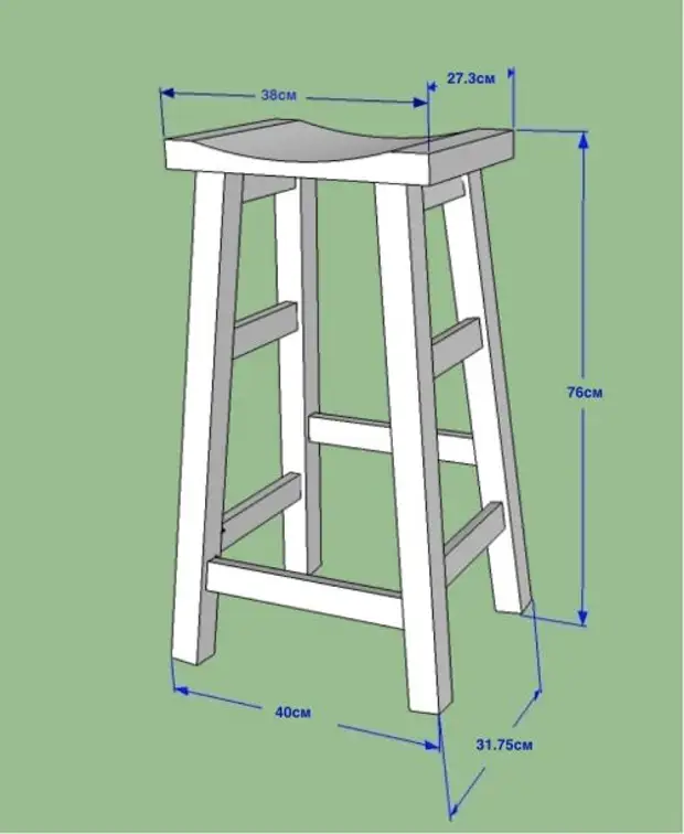 Схема табуретки лестницы