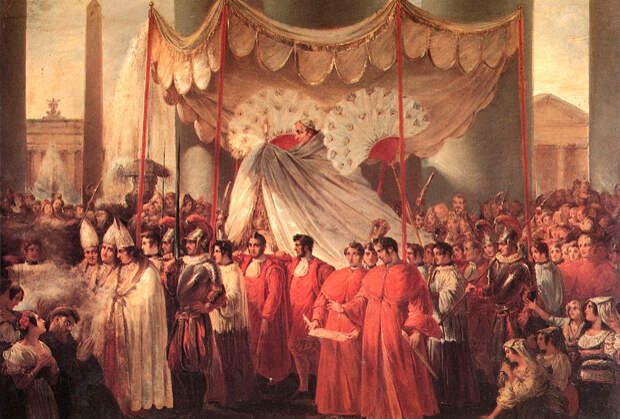 Папа Римский Григорий XVI во время праздника Тела и Крови Христовых