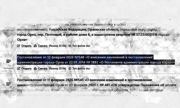Казус: администрация Орла приняла регламент города Юрла