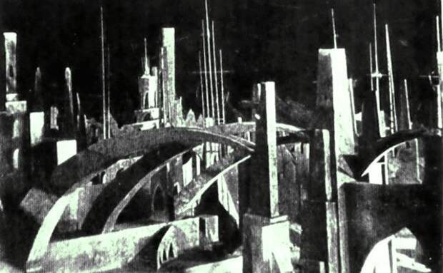 Декорации Марса в фильме "Аэлита" (1924)
