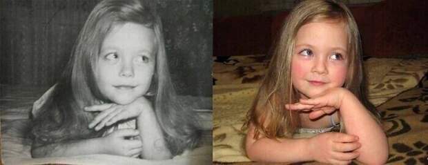 27. Слева - мать в 1980 году, справа - ее дочь в 2014-м 27. Слева - мать в 1980 году, справа - ее дочь в 2014-м