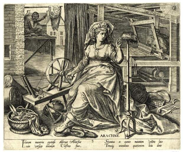 Арахна, Филипс Галле, 1574 год. \ Фото: britishmuseum.org.