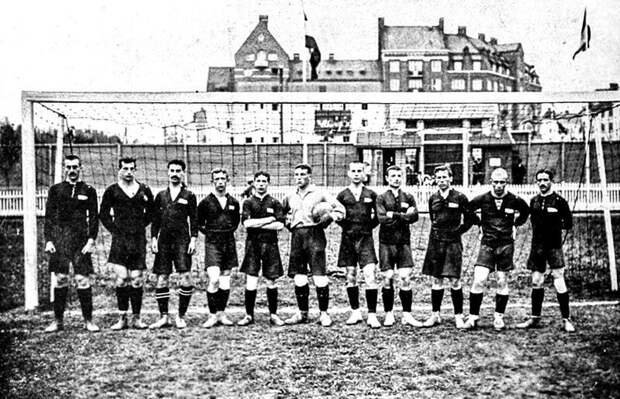 Сборная Российской империи по футболу. Стокгольм, 1912 год.  история, ретро, фото