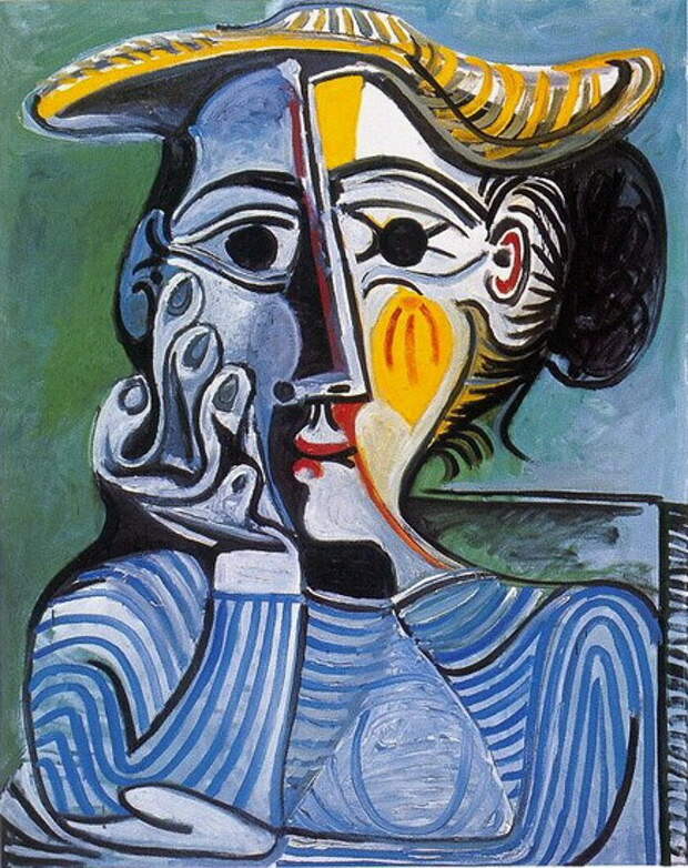 Пабло Пикассо. Женщина в желтой шляпе (Жаклин). 1961 год