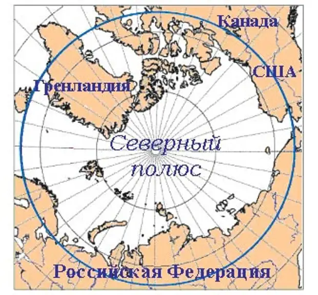 Арктика сверху карта