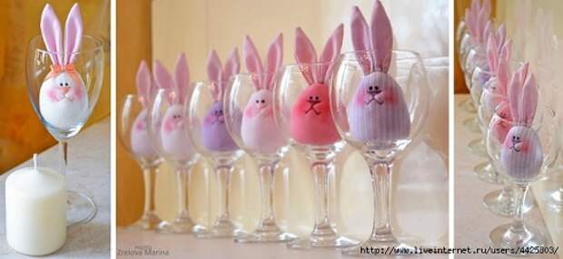 идеи пасхального декора: кролики яйца