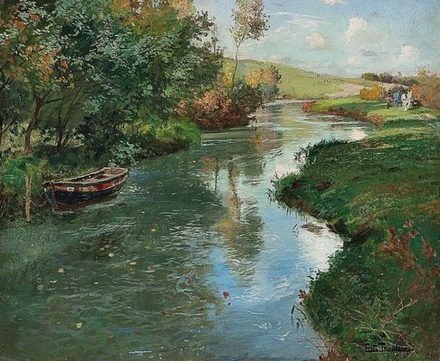 Художник Frits Thaulow (1847 – 1906). Течёт река