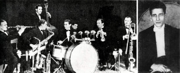 Легендарный джазовый коллектив «Семёрка» и его руководитель Александр Варламов, фото 1930-х годов