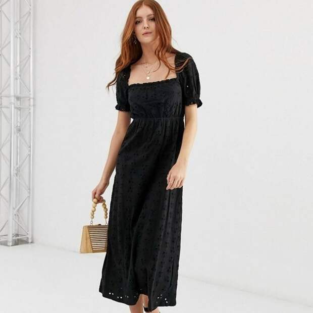 ASOS Design Prairie Broderie Maxi Dress