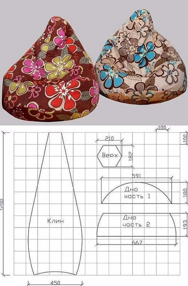 Как сшить пуфик мешок выкройка ткани Как сшить кресло мешок: идеи + мастер класс своими руками - Обсуждение статьи