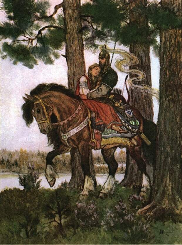 Руслан и Людмила на иллюстрации Николая Кочергина.
