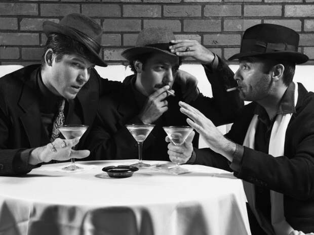 Three retro businessmen.