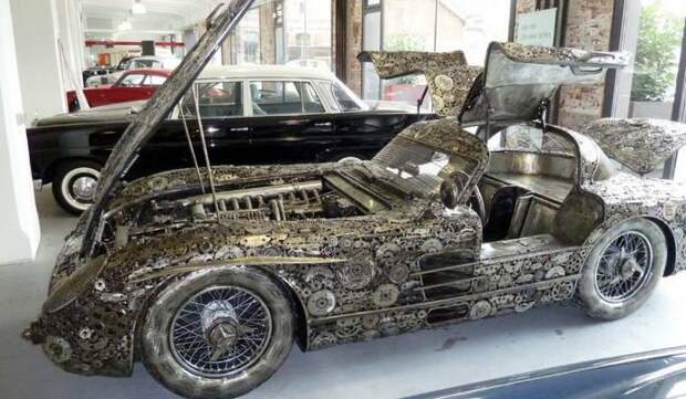 Винтажный ретро-автомобиль из металлических отходов авто, сделай сам