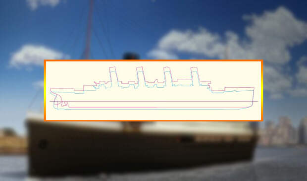 Предварительное сравнение профилей Титаника (синий) и Титаника II (красный). / Фото: Wikimedia Commons