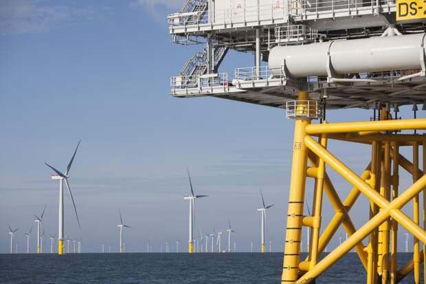Ветряная электростанция Amrumbank West в Северном море tvmadeingermany, германия, море, факты, электостанция